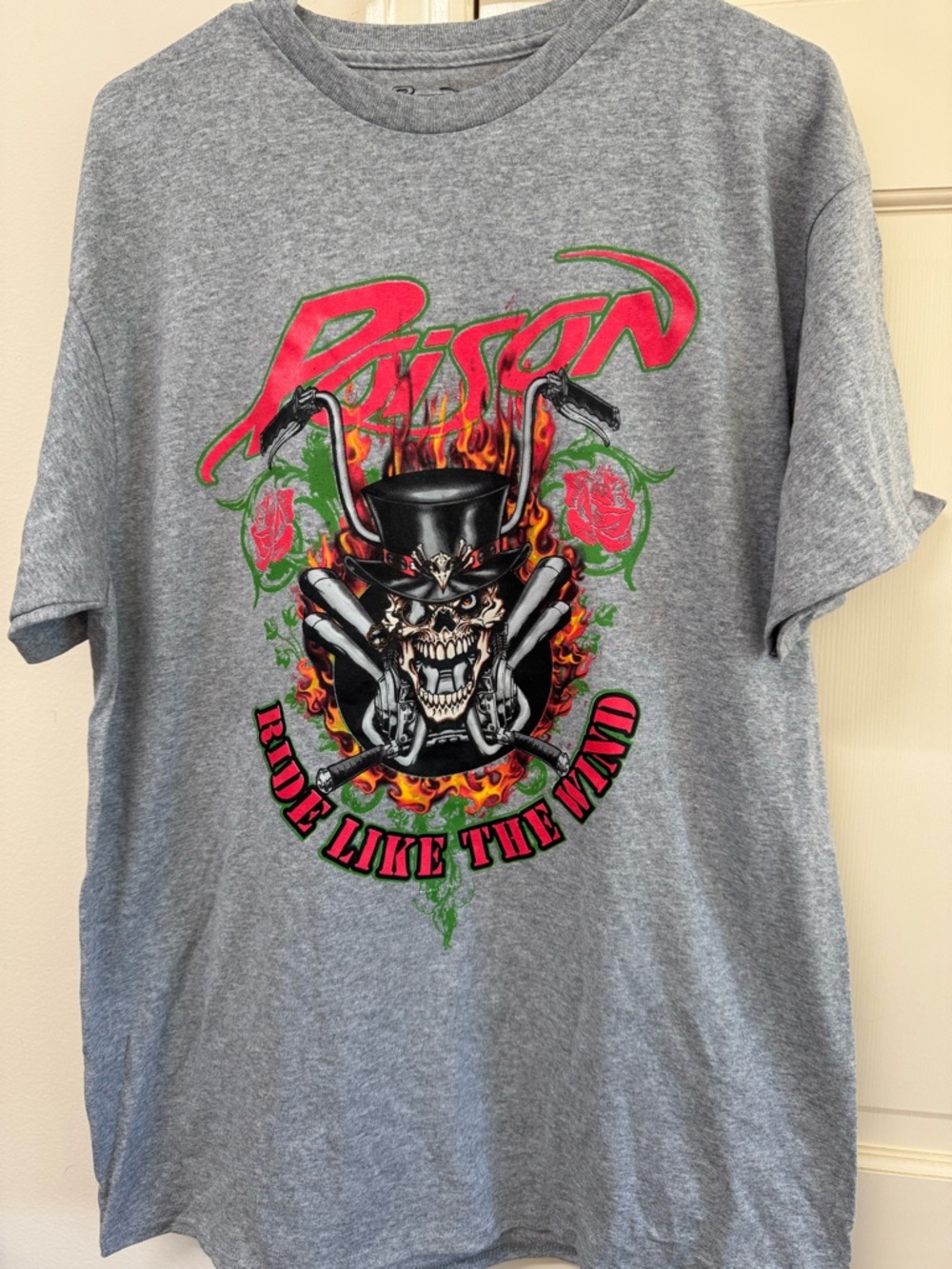 Poison 'Ride Like The Wind' Graphic Tee - Gray